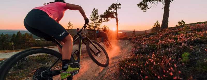 Cykling downhill på Idre Fjäll